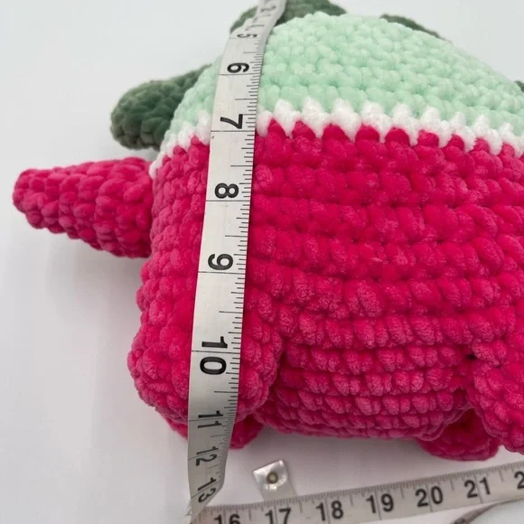 Melonosaurus Amigurumi Handmade Plush Dinosaur Colorful Soft - Picture 10 of 11